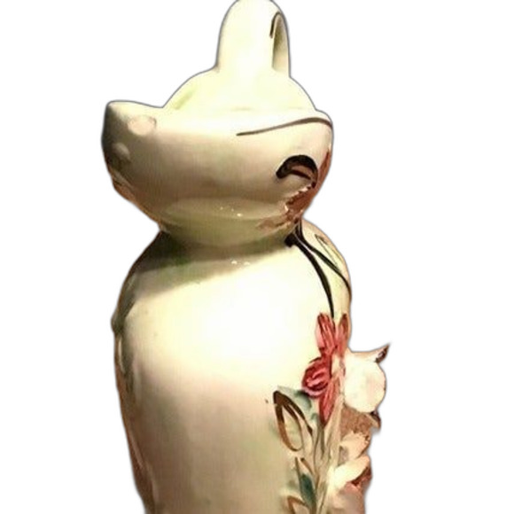 Small Pitcher or Vase - One Handle, Decorated including Raised Flowers - Picture 4 of 6